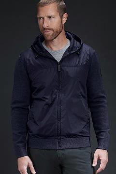 Ropa Canada Goose Hombre México - WindBridge Sudadera Con Capucha Black Label Azul Marino MA1024697